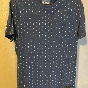 urban pipeline Navy Short Sleeve Pocket Tee with Micro White Geo Motif